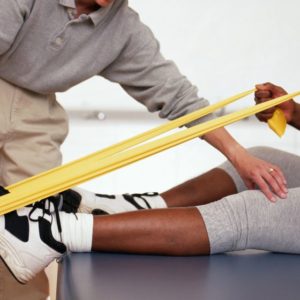 individual performing active rehabilitation exercises 