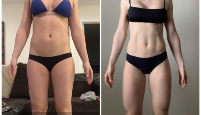 3 month fitness transformation front photos