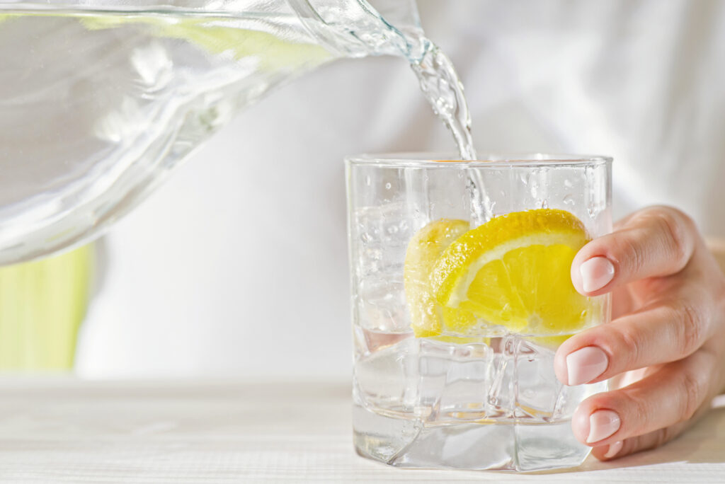 Water being poured in to a glass